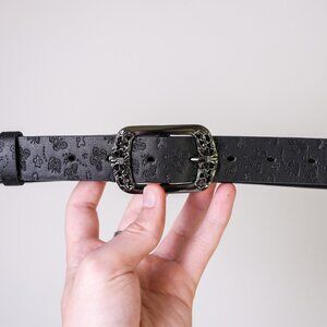 Black Butterfly Floral Buckle Belt